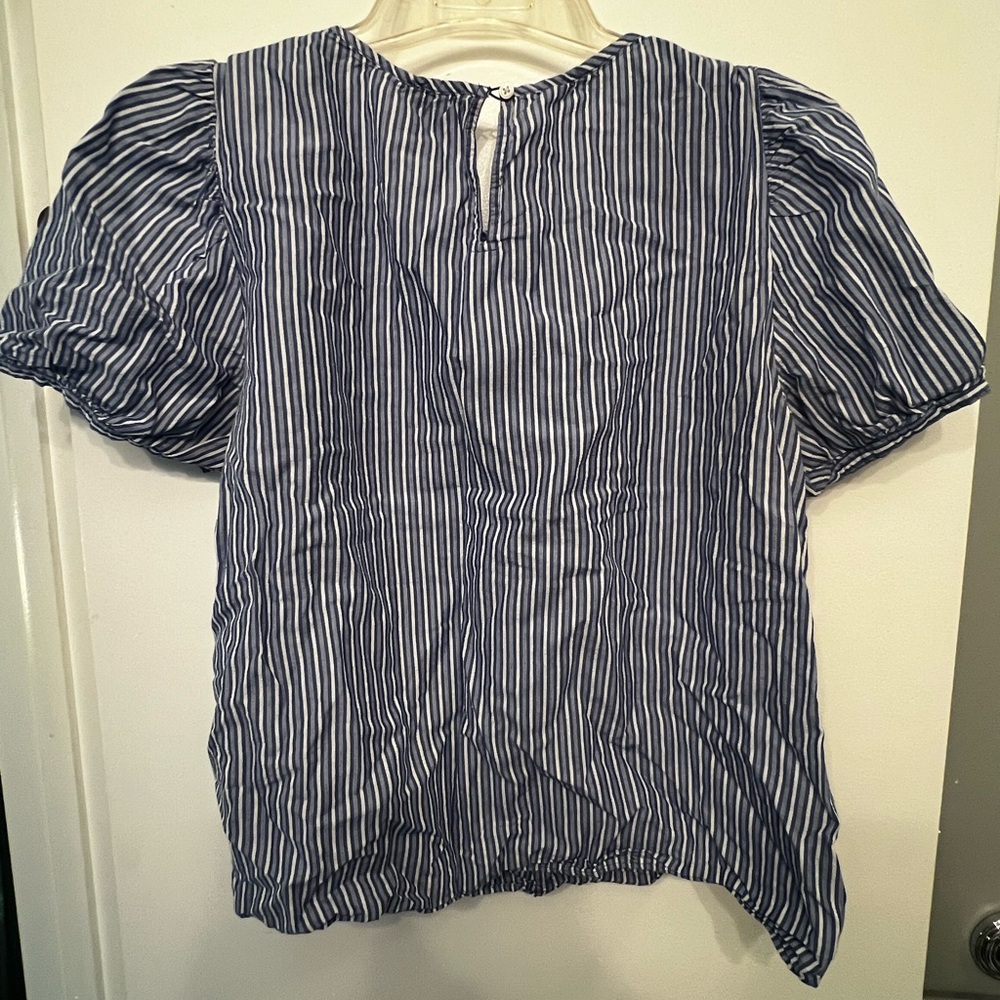 J. Crew Blue and White Striped Blouse - Picture 2 of 4